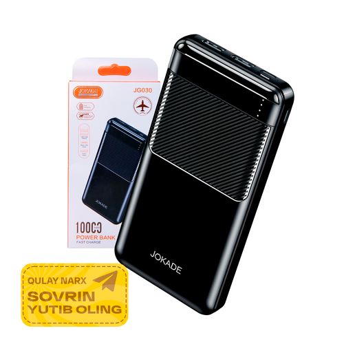 Внешний аккумулятор Jokade Power Bank JG030 10000 mAh, Черный (Доступно для Намангана)