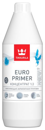 Укрепляющая акрилатная грунтовка Tikkurila Euro Primer, 0.9, Colorless .